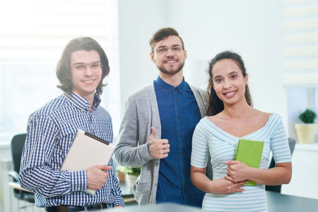 Positive students undertaking internships